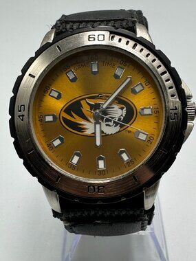 Game Time Missouri Tigers Watch Mens 41mm Case Black  Nylon Band New Battery